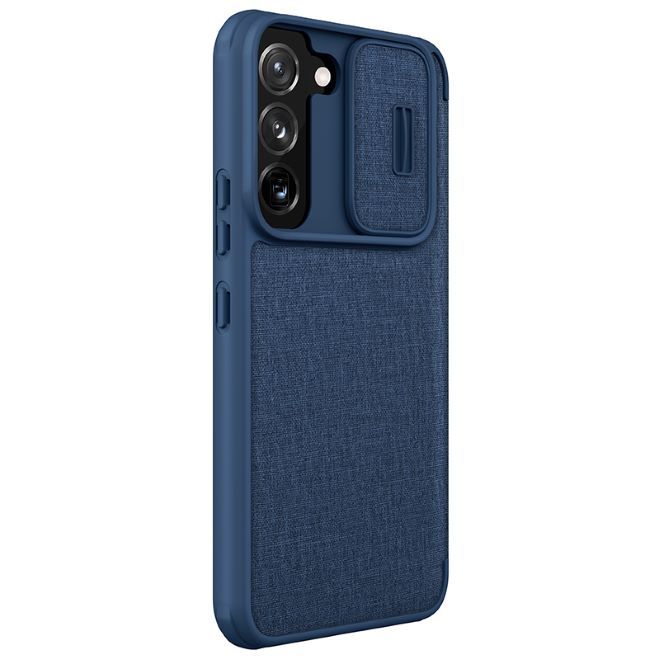 Nillkin - Samsung Galaxy S22+ Hülle - Stoff Book Case - Qin Pro Cloth Series - blau