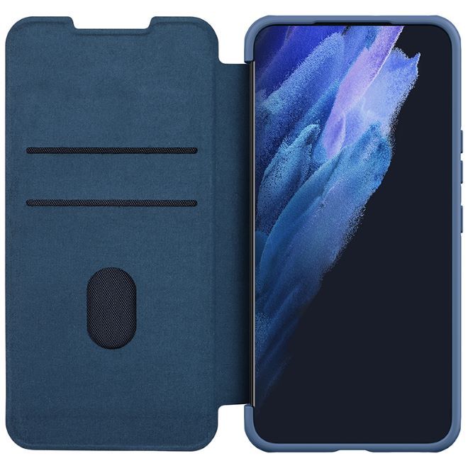 Nillkin - Samsung Galaxy S22+ Hülle - Stoff Book Case - Qin Pro Cloth Series - blau
