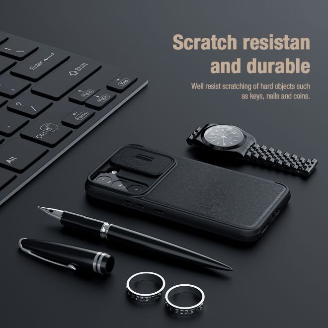 Nillkin - Samsung Galaxy S22+ Hülle - Stoff Book Case - Qin Pro Cloth Series - grau