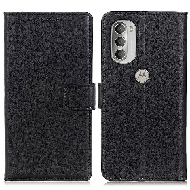 Motorola Moto G51 5G Handy Hülle - Classic II Leder Bookcover Series - schwarz