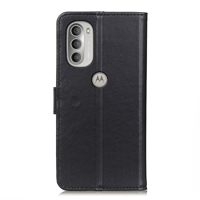 Motorola Moto G51 5G Handy Hülle - Classic II Leder Bookcover Series - schwarz
