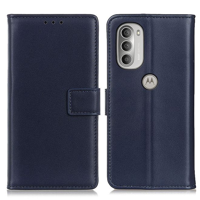Motorola Moto G51 5G Handy Hülle - Classic II Leder Bookcover Series - blau