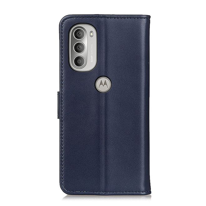 Motorola Moto G51 5G Handy Hülle - Classic II Leder Bookcover Series - blau