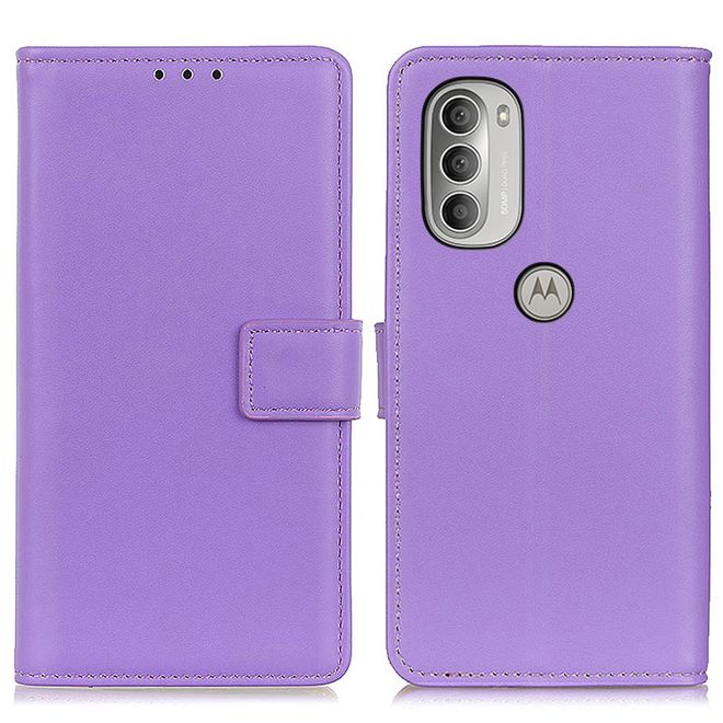 Motorola Moto G51 5G Handy Hülle - Classic II Leder Bookcover Series - purpur