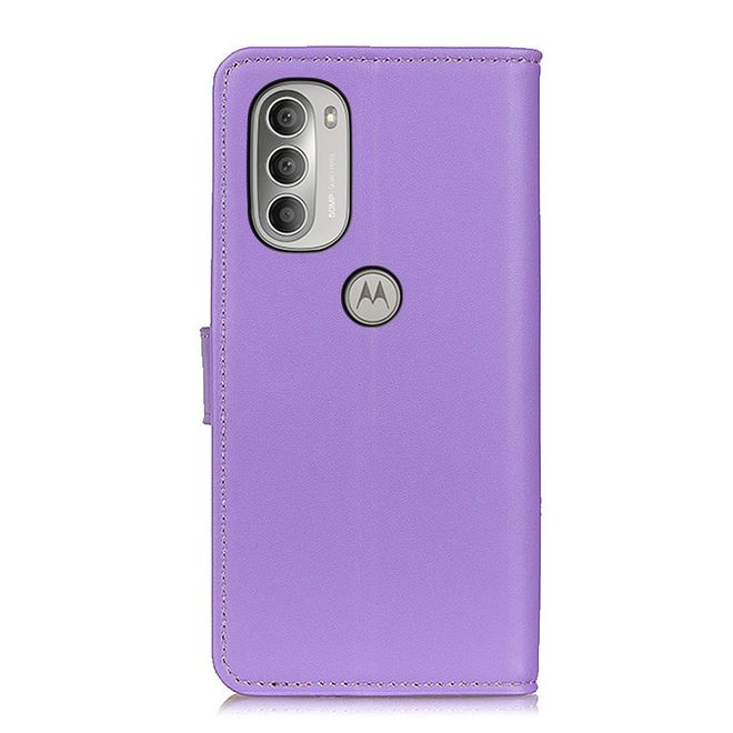 Motorola Moto G51 5G Handy Hülle - Classic II Leder Bookcover Series - purpur
