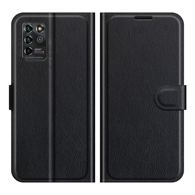 ZTE Blade V30 Vita / Blade V2020 5G Handy Hülle - Litchi Leder Bookcover Series - schwarz