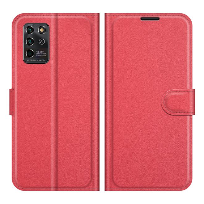 ZTE Blade V30 Vita / Blade V2020 5G Handy Hülle - Litchi Leder Bookcover Series - rot