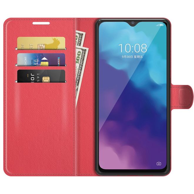 ZTE Blade V30 Vita / Blade V2020 5G Handy Hülle - Litchi Leder Bookcover Series - rot