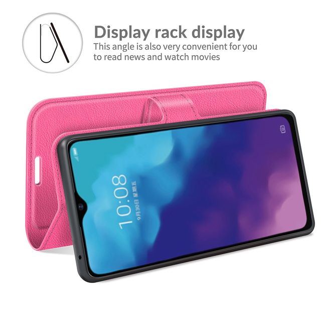 ZTE Blade V30 Vita / Blade V2020 5G Handy Hülle - Litchi Leder Bookcover Series - rosa