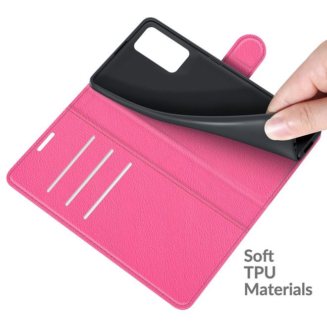 ZTE Blade V30 Vita / Blade V2020 5G Handy Hülle - Litchi Leder Bookcover Series - rosa