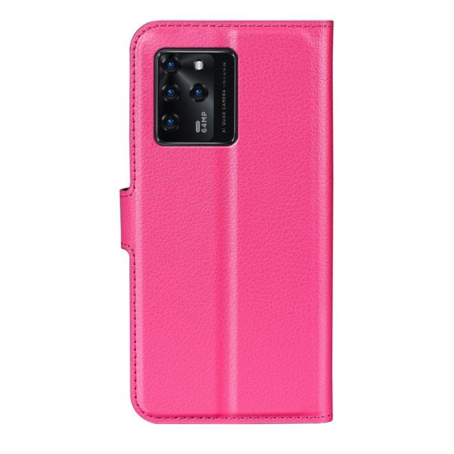 ZTE Blade V30 Handy Hülle - Litchi Leder Bookcover Series - rosa