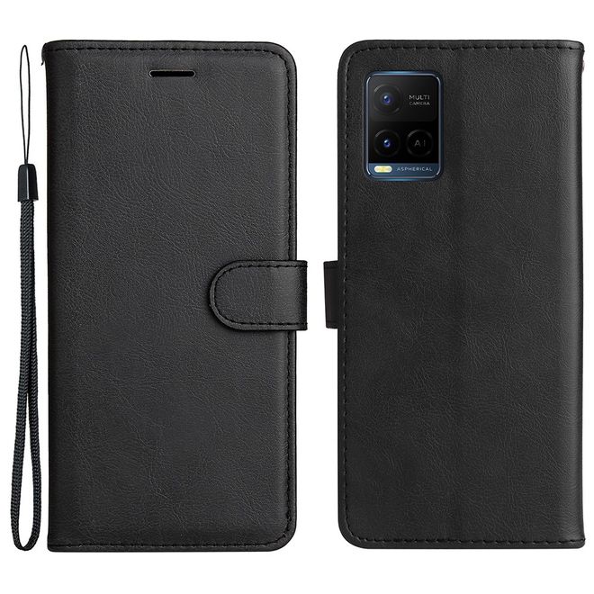 vivo Y21 / Y21s / Y33s Handy Hülle - Classic II Leder Bookcover Series - schwarz