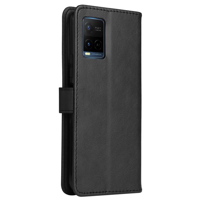 vivo Y21 / Y21s / Y33s Handy Hülle - Classic II Leder Bookcover Series - schwarz