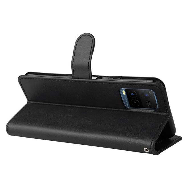 vivo Y21 / Y21s / Y33s Handy Hülle - Classic II Leder Bookcover Series - schwarz