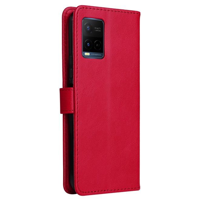 vivo Y21 / Y21s / Y33s Handy Hülle - Classic II Leder Bookcover Series - rot