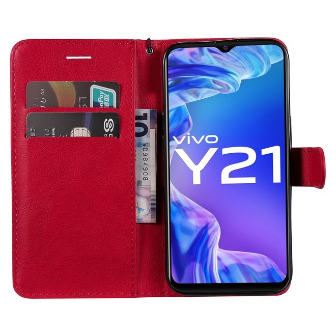 vivo Y21 / Y21s / Y33s Handy Hülle - Classic II Leder Bookcover Series - rot