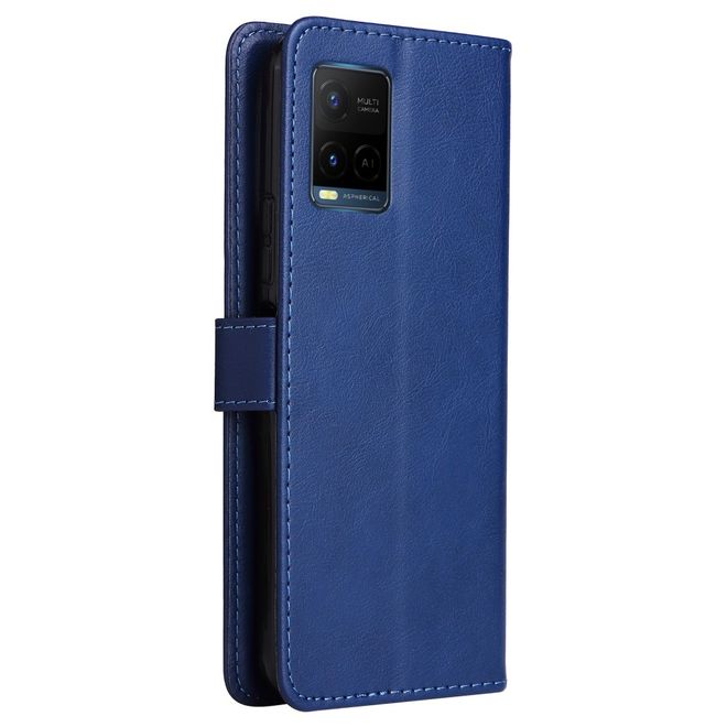 vivo Y21 / Y21s / Y33s Handy Hülle - Classic II Leder Bookcover Series - blau