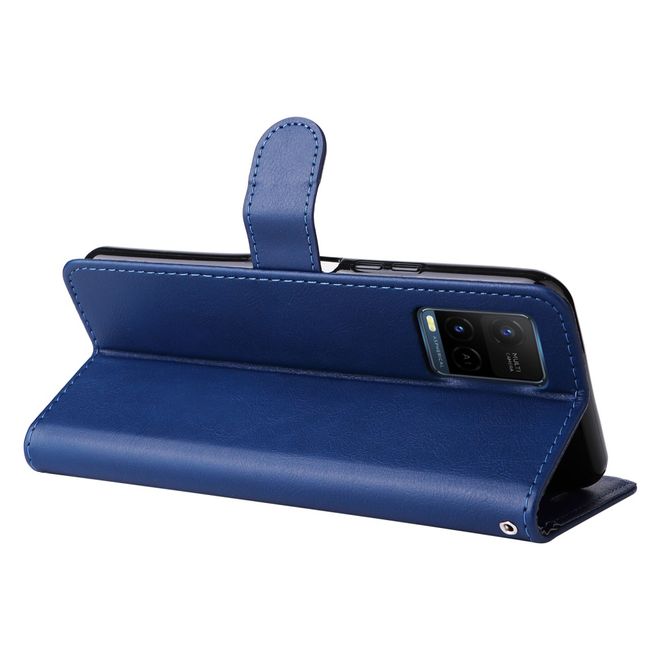 vivo Y21 / Y21s / Y33s Handy Hülle - Classic II Leder Bookcover Series - blau