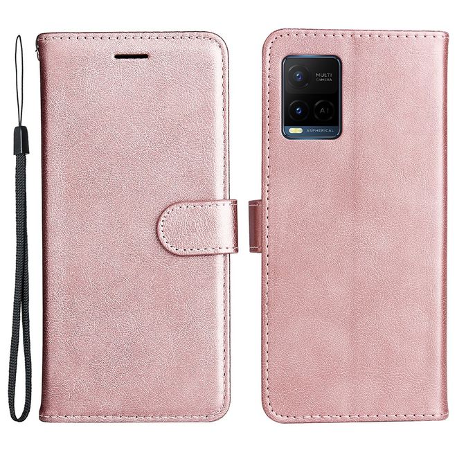 vivo Y21 / Y21s / Y33s Handy Hülle - Classic II Leder Bookcover Series - rosegold