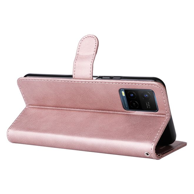 vivo Y21 / Y21s / Y33s Handy Hülle - Classic II Leder Bookcover Series - rosegold