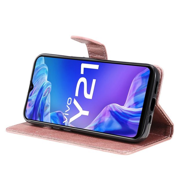 vivo Y21 / Y21s / Y33s Handy Hülle - Classic II Leder Bookcover Series - rosegold