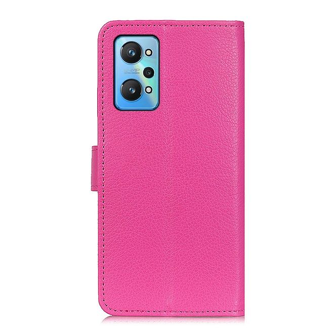 Realme GT Neo2 Handy Hülle - Litchi Leder Bookcover Series - rosa