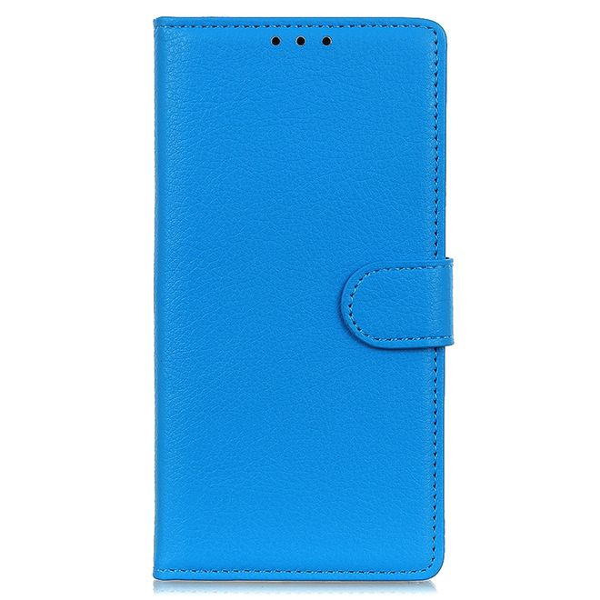 Realme C21Y / Realme C25Y Handy Hülle - Litchi Leder Bookcover Series - blau