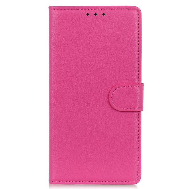 Realme C21Y / Realme C25Y Handy Hülle - Litchi Leder Bookcover Series - rosa