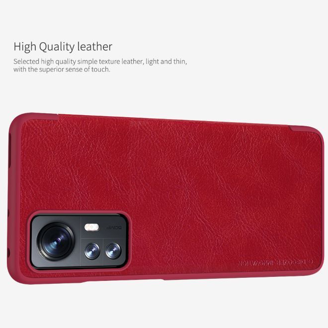 Nillkin - Xiaomi 12 / 12X Hülle - Leder Book Case - Qin Series - schwarz