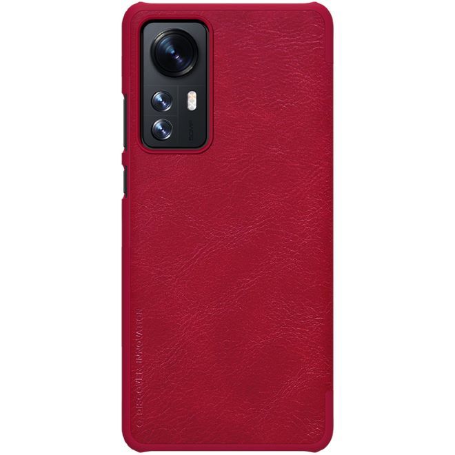Nillkin - Xiaomi 12 / 12X Hülle - Leder Book Case - Qin Series - rot