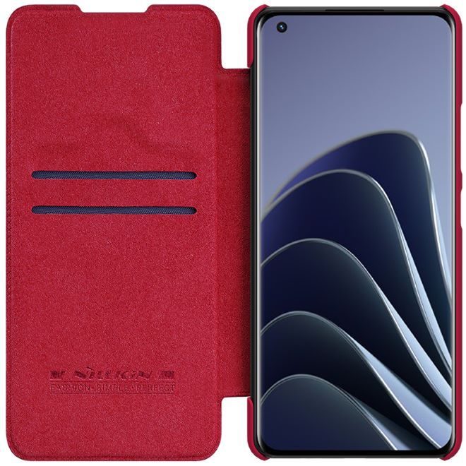 Nillkin - Xiaomi 12 / 12X Hülle - Leder Book Case - Qin Series - rot