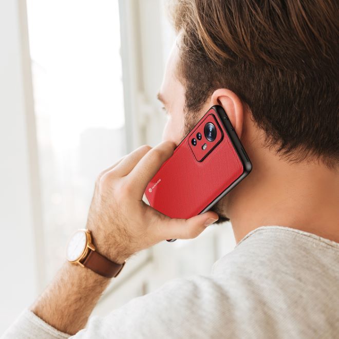 Dux Ducis - Xiaomi 12 Pro Hülle - Schickes Hardcase - Fino Series - rot