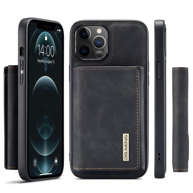 DG Ming - iPhone 13 Pro Hülle - Hardcase mit abnehmbarem Portemonnaie - M1 Series - schwarz