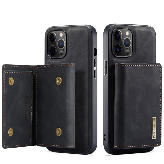 DG Ming - iPhone 13 Pro Hülle - Hardcase mit abnehmbarem Portemonnaie - M1 Series - schwarz