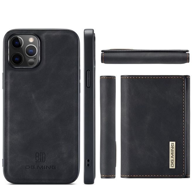 DG Ming - iPhone 13 Pro Hülle - Hardcase mit abnehmbarem Portemonnaie - M1 Series - schwarz