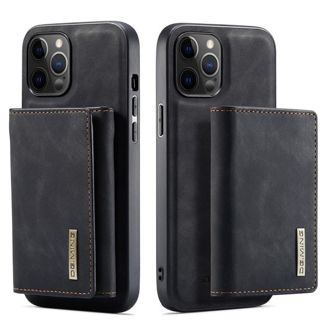 DG Ming - iPhone 13 Pro Hülle - Hardcase mit abnehmbarem Portemonnaie - M1 Series - schwarz