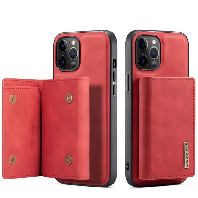 DG Ming - iPhone 13 Pro Hülle - Hardcase mit abnehmbarem Portemonnaie - M1 Series - rot