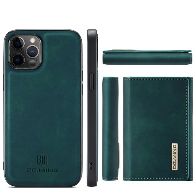 DG Ming - iPhone 13 Pro Hülle - Hardcase mit abnehmbarem Portemonnaie - M1 Series - grün
