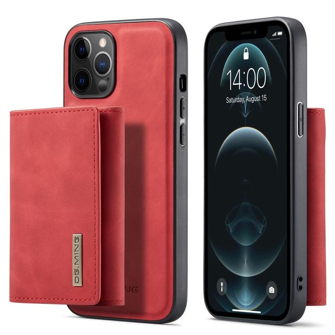 DG Ming - iPhone 13 Pro Max Hülle - Hardcase mit abnehmbarem Portemonnaie - M1 Series - rot