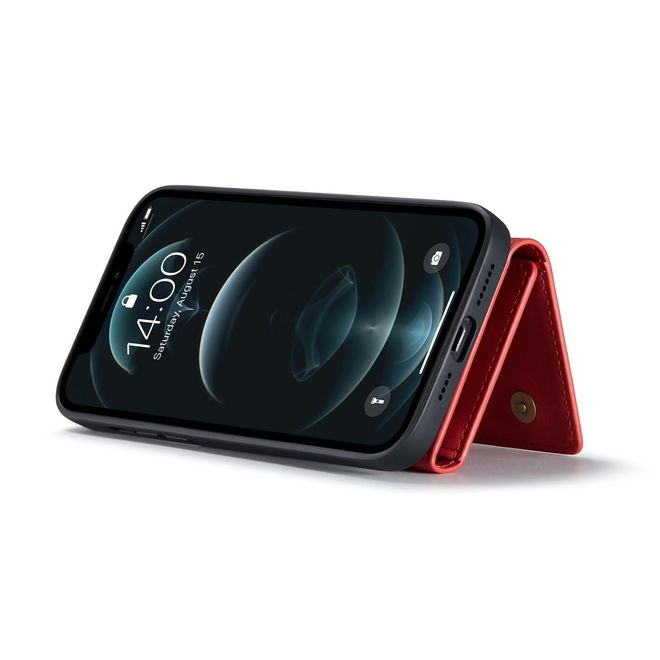DG Ming - iPhone 13 Pro Max Hülle - Hardcase mit abnehmbarem Portemonnaie - M1 Series - rot