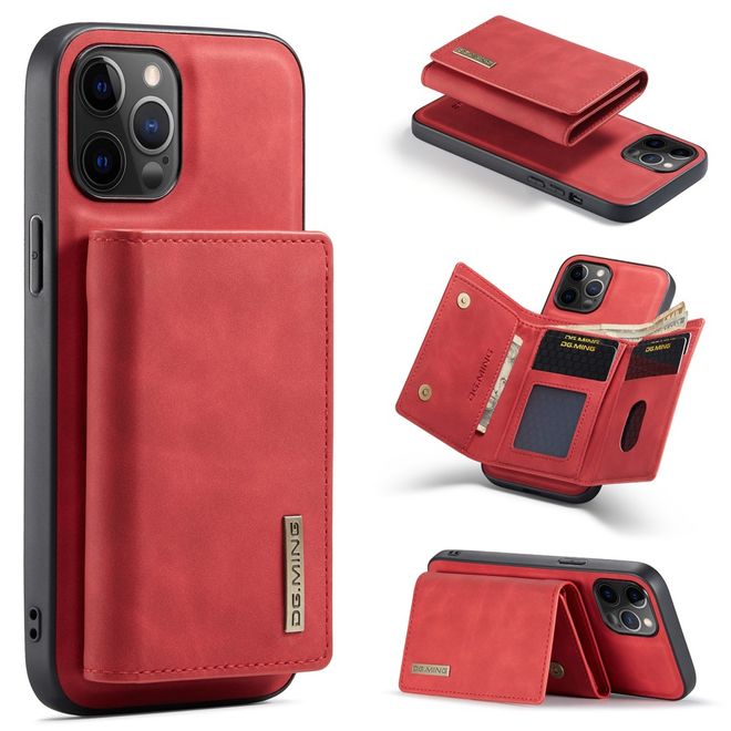 DG Ming - iPhone 13 Pro Max Hülle - Hardcase mit abnehmbarem Portemonnaie - M1 Series - rot