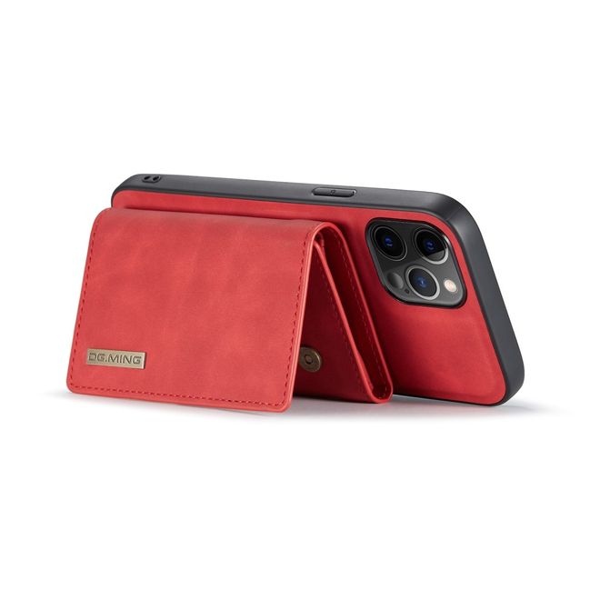 DG Ming - iPhone 13 Pro Max Hülle - Hardcase mit abnehmbarem Portemonnaie - M1 Series - rot