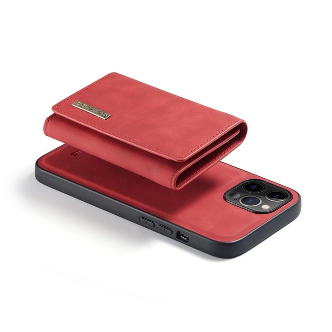 DG Ming - iPhone 13 Pro Max Hülle - Hardcase mit abnehmbarem Portemonnaie - M1 Series - rot