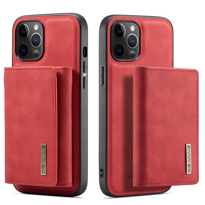 DG Ming - iPhone 13 Pro Max Hülle - Hardcase mit abnehmbarem Portemonnaie - M1 Series - rot