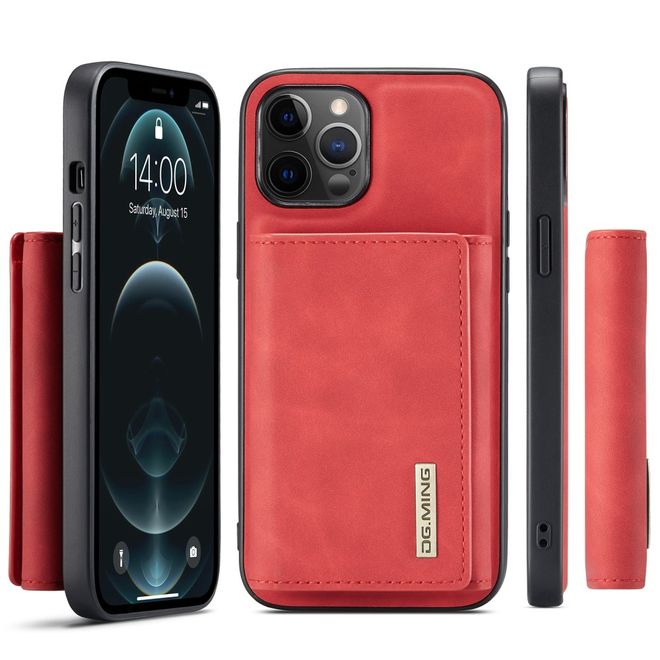 DG Ming - iPhone 13 Pro Max Hülle - Hardcase mit abnehmbarem Portemonnaie - M1 Series - rot