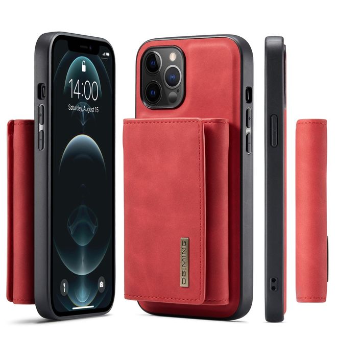DG Ming - iPhone 13 Pro Max Hülle - Hardcase mit abnehmbarem Portemonnaie - M1 Series - rot