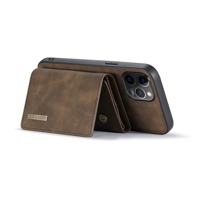 DG Ming - iPhone 13 Pro Max Hülle - Hardcase mit abnehmbarem Portemonnaie - M1 Series - kaffeefarben