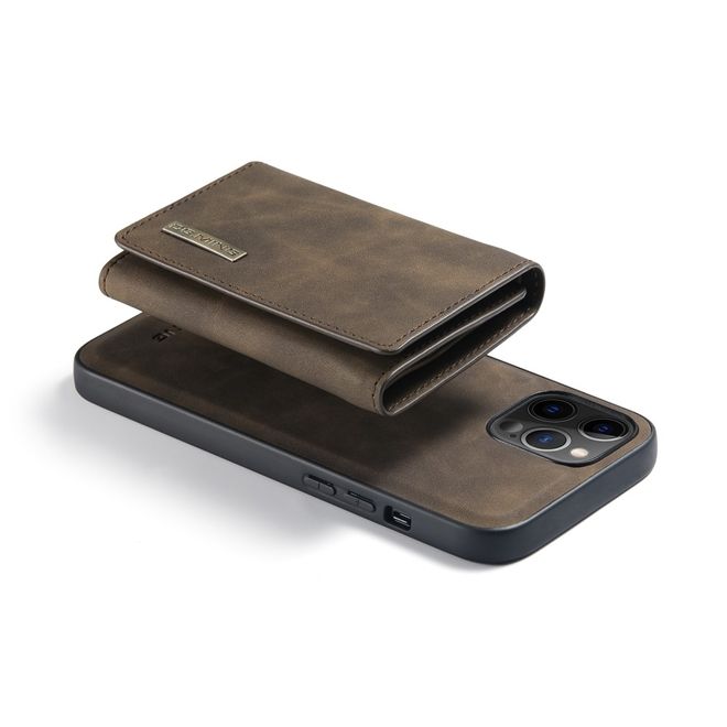 DG Ming - iPhone 13 Pro Max Hülle - Hardcase mit abnehmbarem Portemonnaie - M1 Series - kaffeefarben