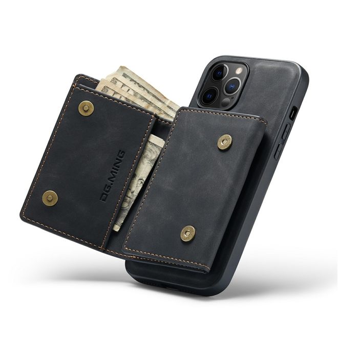 DG Ming - iPhone 13 mini Hülle - Hardcase mit abnehmbarem Portemonnaie - M1 Series - schwarz