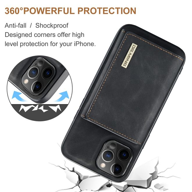 DG Ming - iPhone 13 mini Hülle - Hardcase mit abnehmbarem Portemonnaie - M1 Series - schwarz